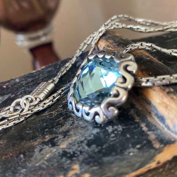 Brighton Danube Aqua Blue Swarovski necklace - Picture 4 of 7